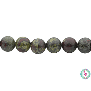 PIEDRA NATURAL LISA DARGON BLOODSTONE # 8MM