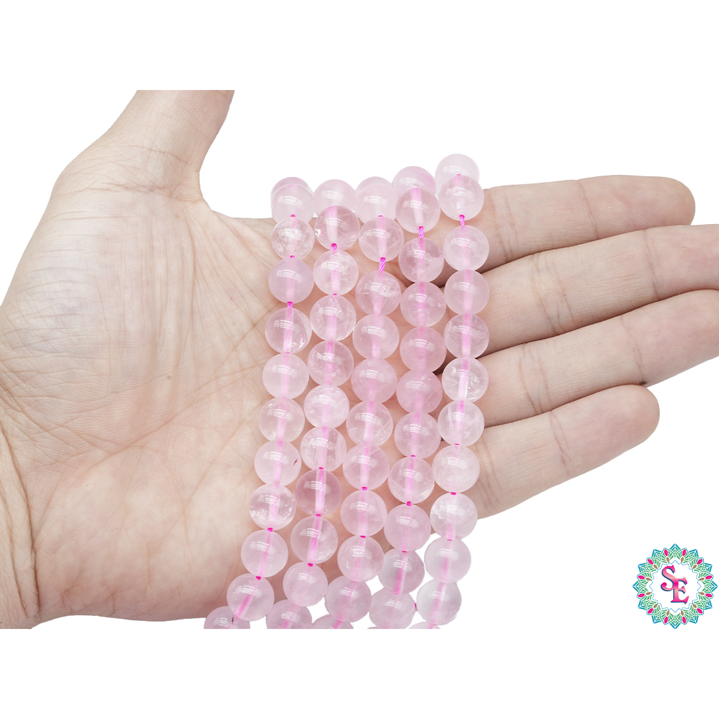 PIEDRA NATURAL LISA CUARZO ROSADO # 10MM 2