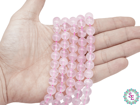 PIEDRA NATURAL LISA CUARZO ROSADO # 10MM