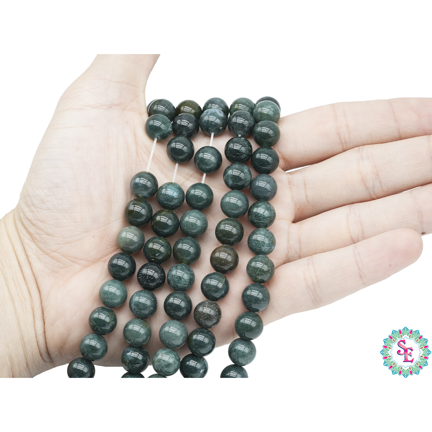 PIEDRA NATURAL LISA AGATA MUSGO # 10MM 2