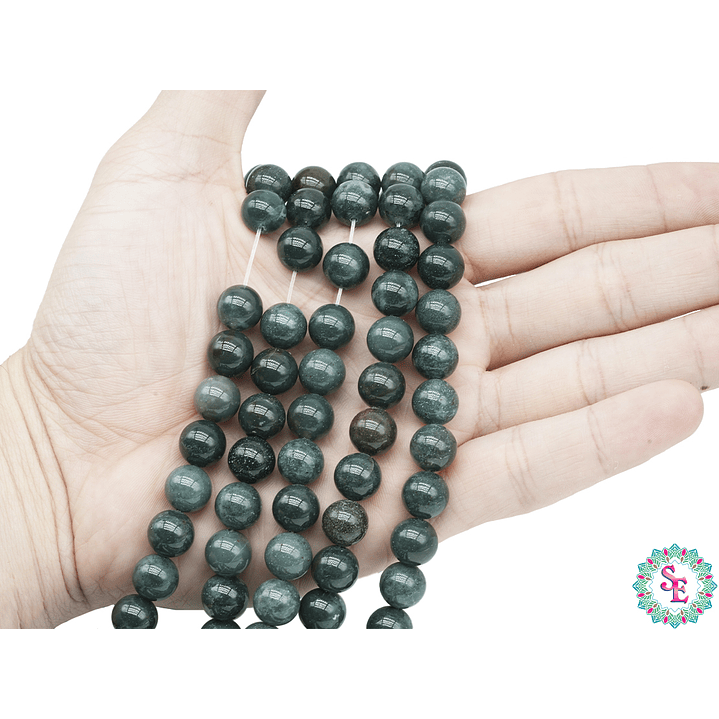 PIEDRA NATURAL LISA AGATA MUSGO # 10MM 2