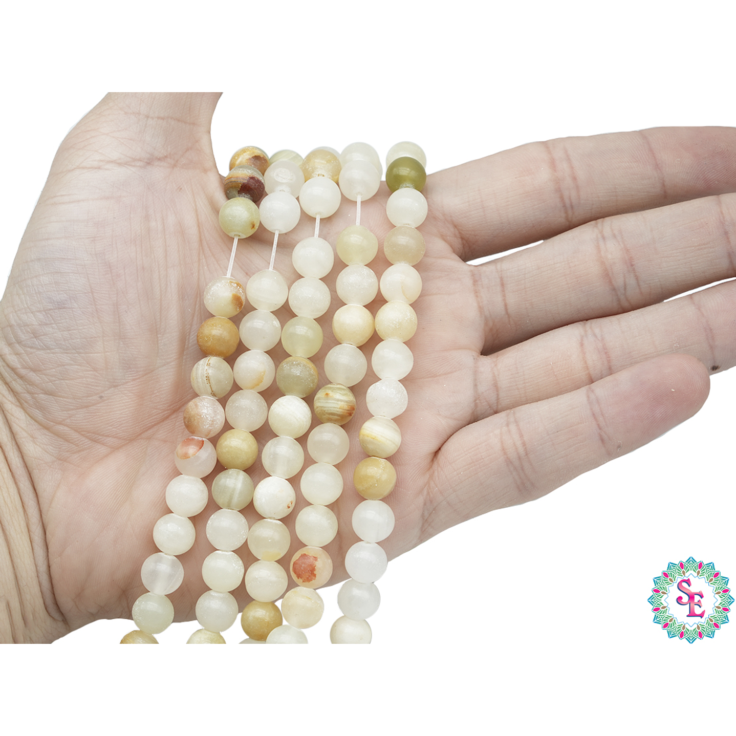 PIEDRA NATURAL LISA JADE AMARILLO # 8MM 2