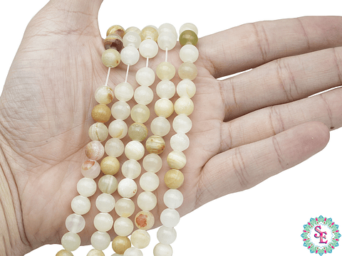 PIEDRA NATURAL LISA JADE AMARILLO # 8MM