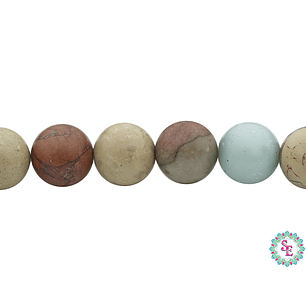 PIEDRA NATURAL REDONDA JASPER SERPENTINA # 10MM