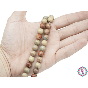 PIEDRA NATURAL REDONDA JASPER SERPENTINA # 10MM