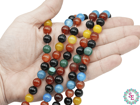 PIEDRA NATURAL LISA JADE MIX #10MM