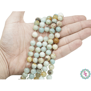 PIEDRA NATURAL LISA AMAZONITA # 10MM