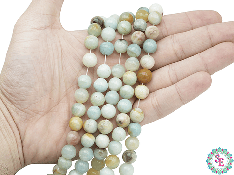 PIEDRA NATURAL LISA AMAZONITA # 10MM