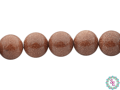 PIEDRA NATURAL LISA LLUVIA DE ORO # 10MM