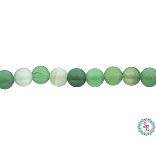 PIEDRA NATURAL LISA AGATA VERDE OSCURA # 6MM