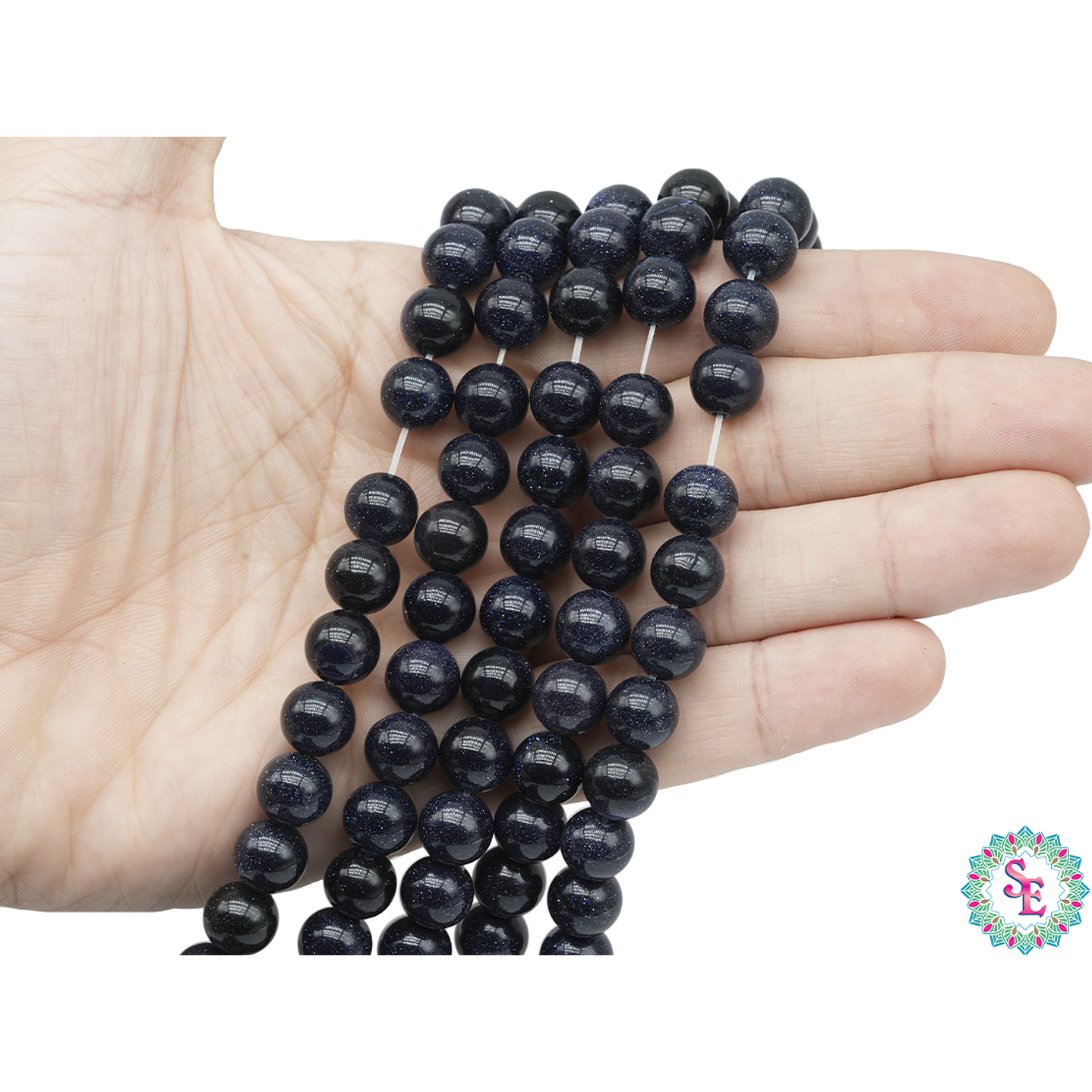 PIEDRA NATURAL LISA LLUVIA DE PLATA # 10MM 2