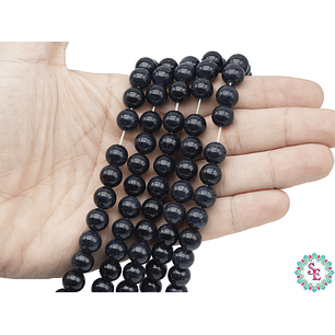 PIEDRA NATURAL LISA LLUVIA DE PLATA # 10MM