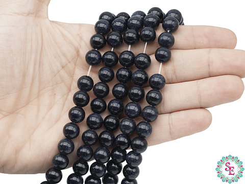 PIEDRA NATURAL LISA LLUVIA DE PLATA # 10MM