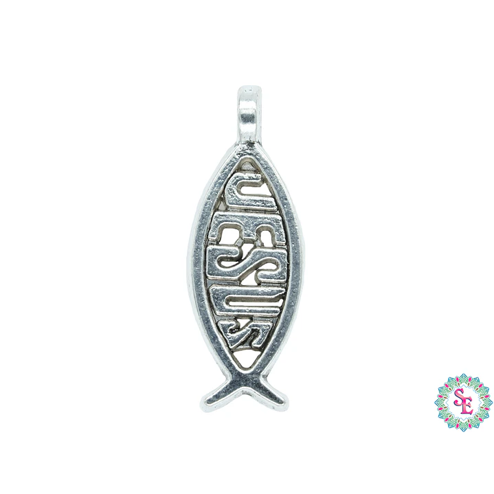 SAMAK PLATEADA DIJE 88JESUS MEDIANO 18MM PAQUETE POR 32 UNIDADES APROX 1