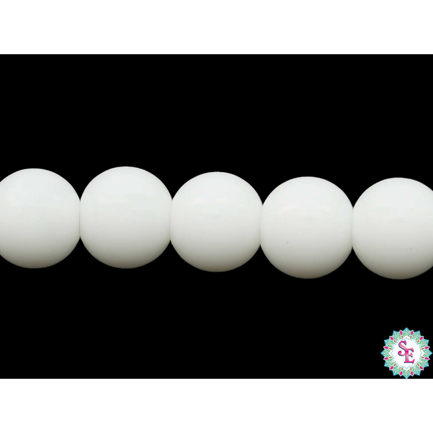 CRISTAL VIDRIO REDONDO LISO BLANCO # 8MM 1