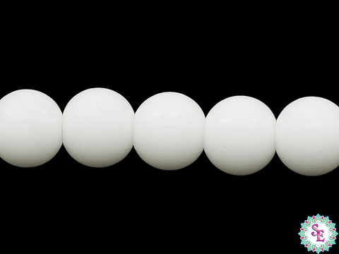 CRISTAL VIDRIO REDONDO LISO BLANCO # 8MM