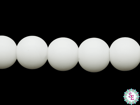 CRISTAL VIDRIO REDONDO LISO BLANCO MATE # 8MM