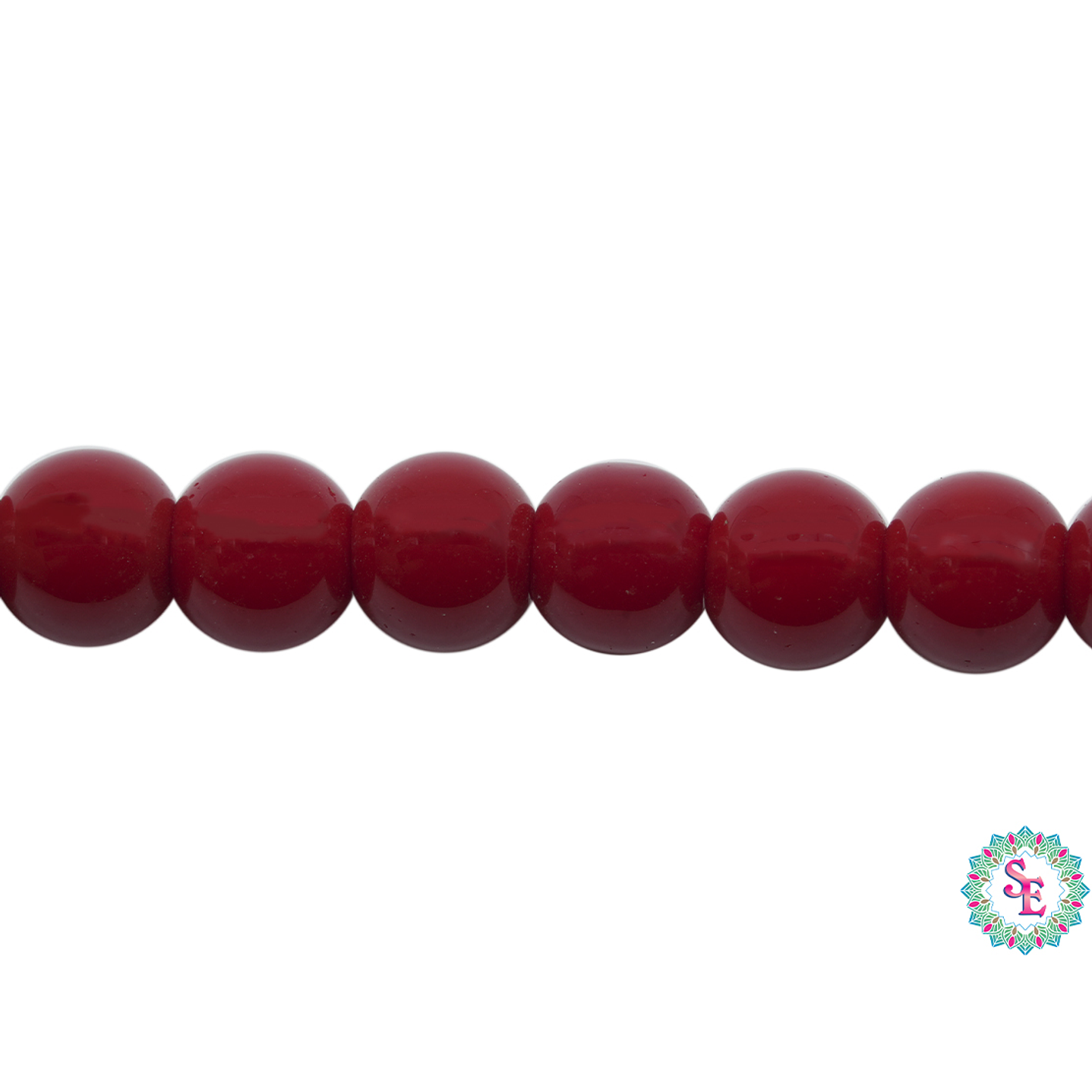 CRISTAL VIDRIO REDONDO LISO ROJO # 6MM 1