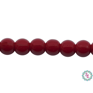 CRISTAL VIDRIO REDONDO LISO ROJO # 6MM