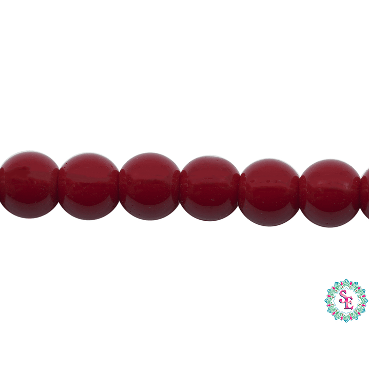 CRISTAL VIDRIO REDONDO LISO ROJO # 6MM 1