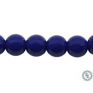 CRISTAL VIDRIO REDONDO LISO AZUL REY # 8MM