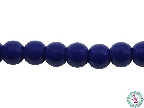 CRISTAL VIDRIO REDONDO LISO AZUL REY # 6MM