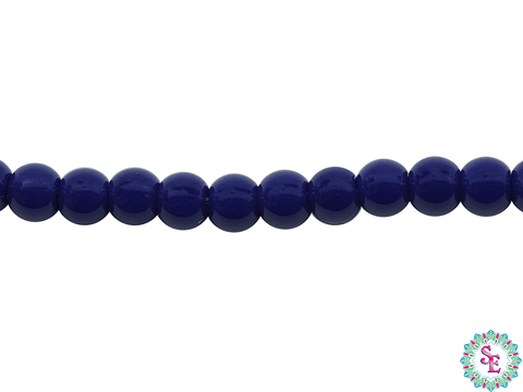 CRISTAL VIDRIO REDONDO LISO AZUL REY # 4MM