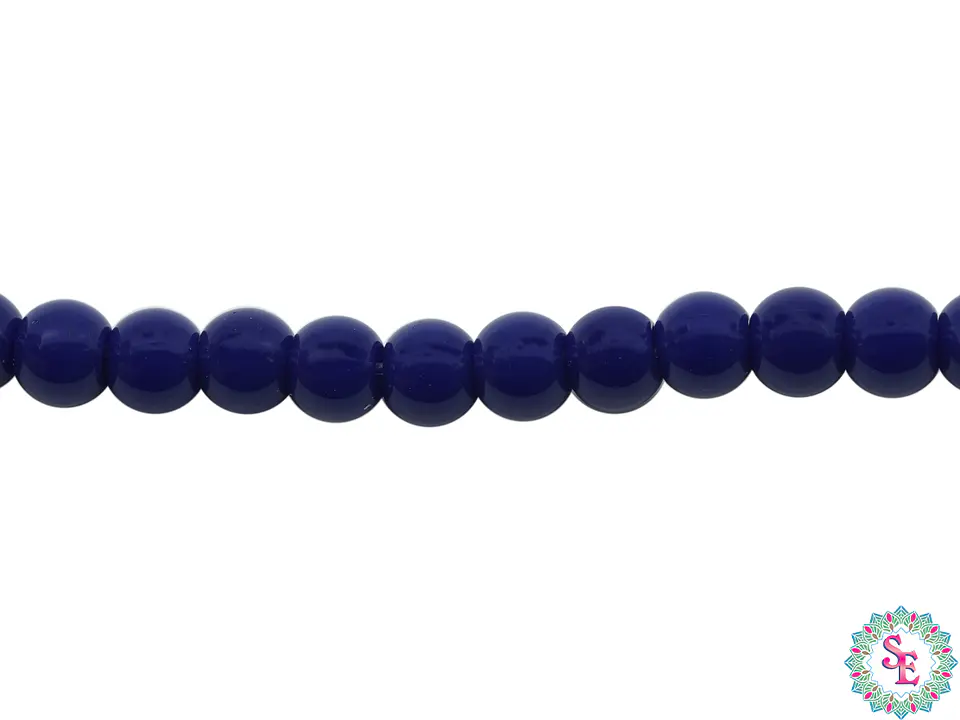 CRISTAL VIDRIO REDONDO LISO AZUL REY # 4MM 1