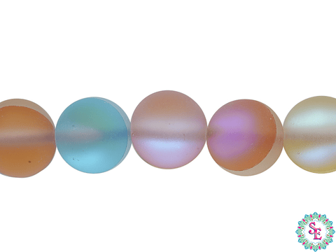 CRISTAL VIDRIO PIEDRA REDONDA LISA LUNAR MIX #8MM 