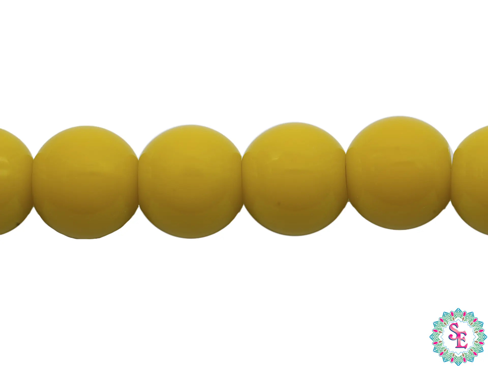 CRISTAL VIDRIO REDONDO LISO AMARILLO # 8MM 1