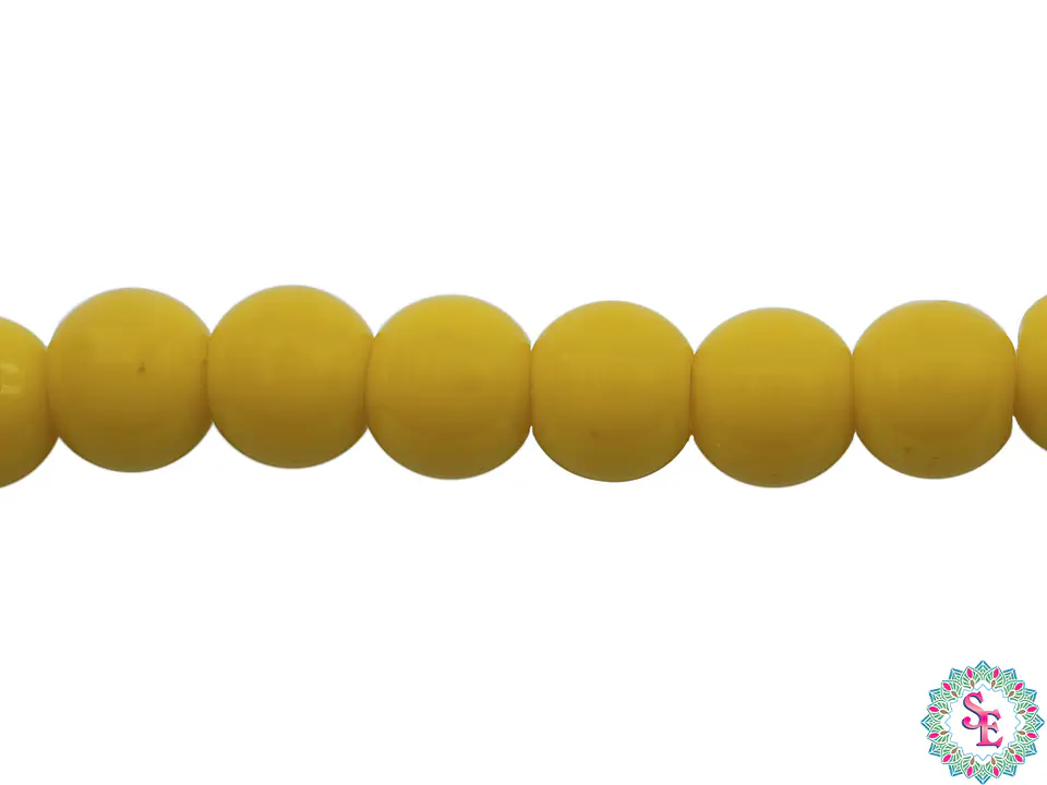 CRISTAL VIDRIO REDONDO LISO AMARILLO # 6MM 1