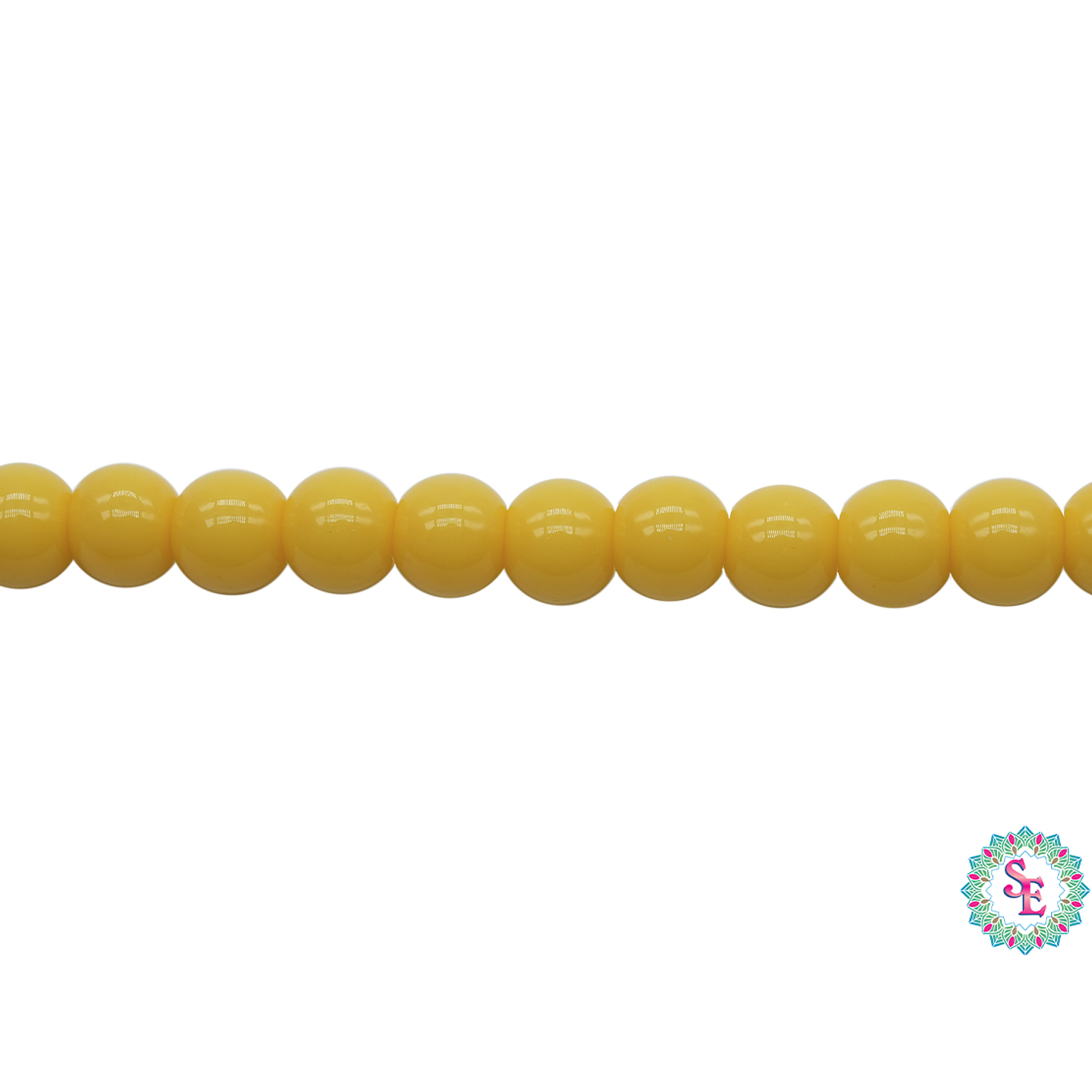 CRISTAL VIDRIO REDONDO LISO AMARILLO # 4MM 1