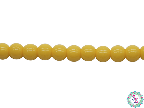 CRISTAL VIDRIO REDONDO LISO AMARILLO # 4MM