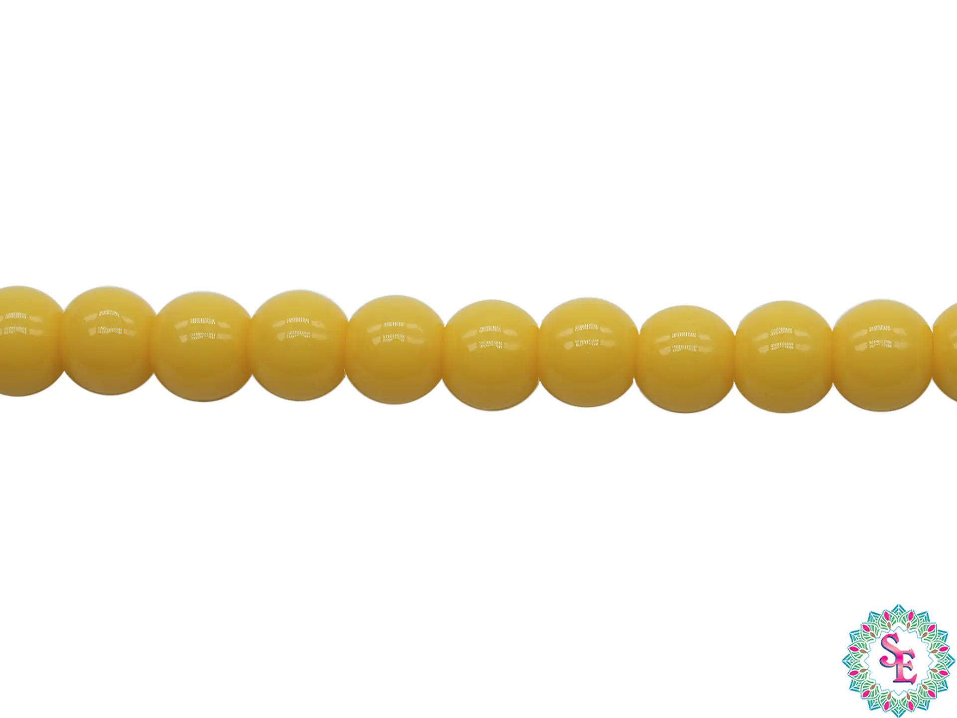 CRISTAL VIDRIO REDONDO LISO AMARILLO # 4MM 1