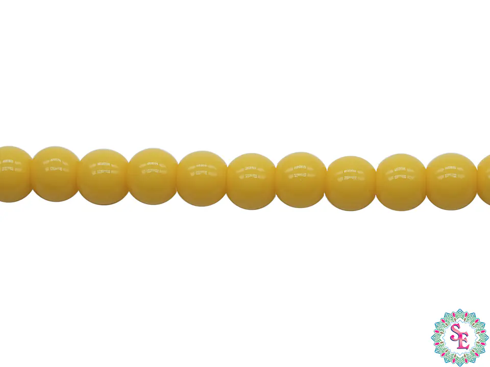 CRISTAL VIDRIO REDONDO LISO AMARILLO # 4MM 1