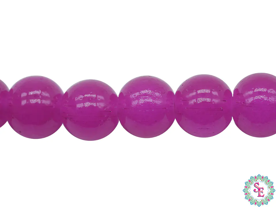 CRISTAL VIDRIO REDONDO LISO FUCSIA NEON # 8MM 1