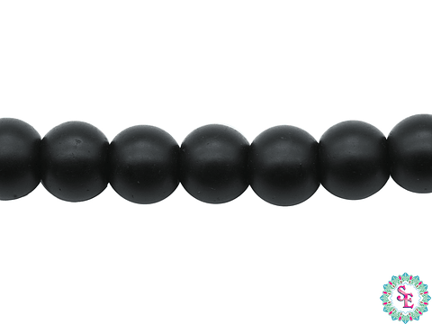 CRISTAL VIDRIO REDONDO LISO MATE NEGRO # 6MM