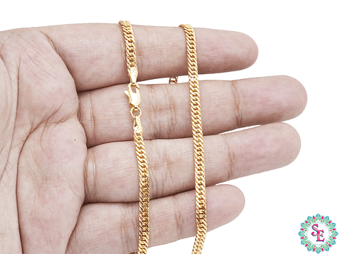 ORO LAMINADO 18K CADENA BARBADA 3.5MM 50CM