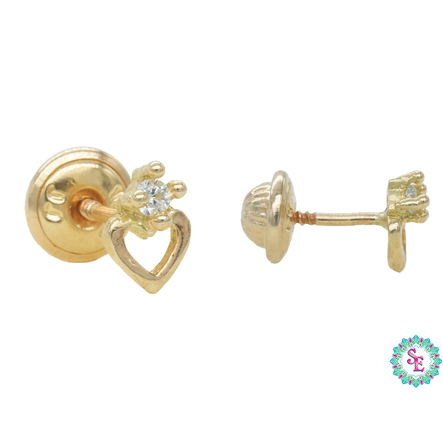 ORO 18K TOPO CORAZON CIRCON  6.5*4MM  TP-8 2