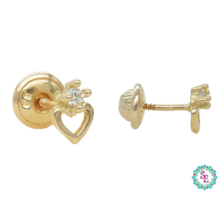 ORO 18K TOPO CORAZON CIRCON  6.5*4MM  TP-8