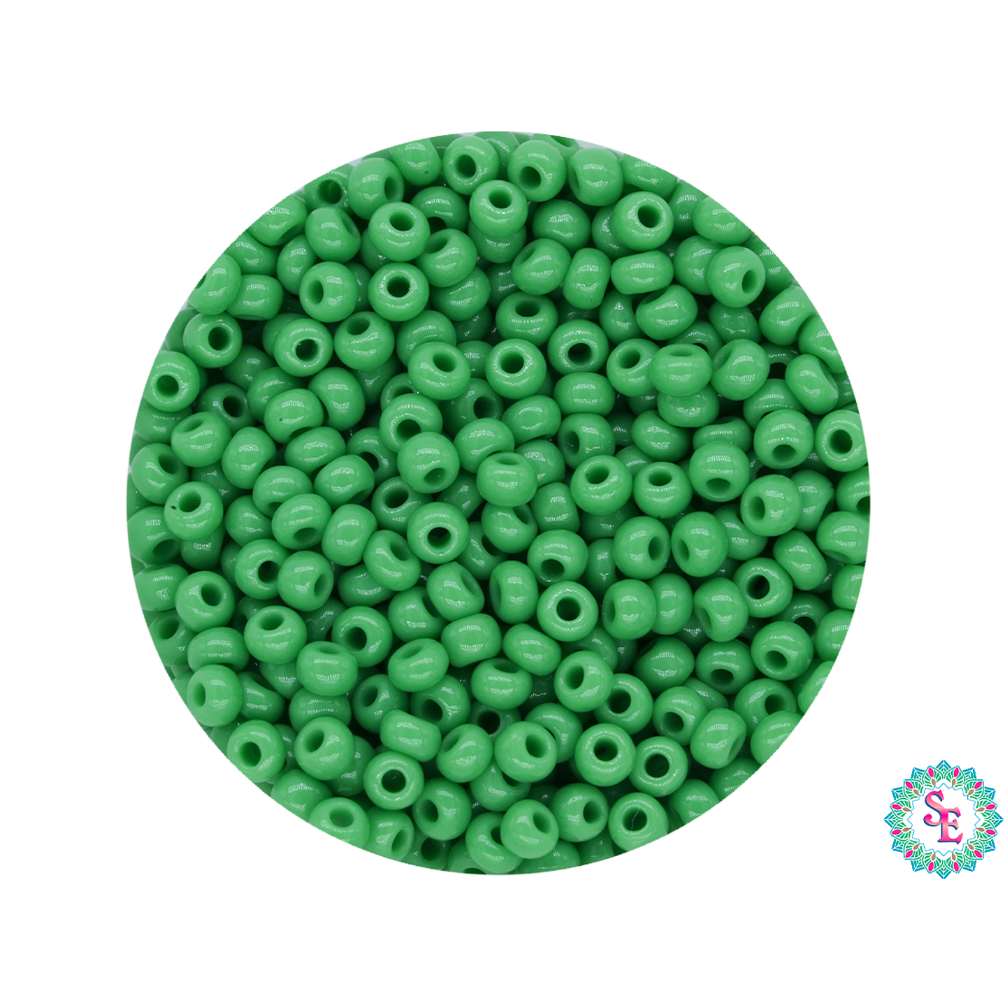 CHAQUIRA CHECA 10/0 (2MM) VERDE PAQUETE X 20 GRAMOS (2020 UND APROX) 1