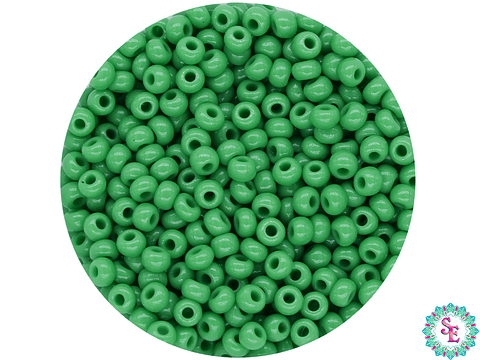 CHAQUIRA CHECA 10/0 (2MM) VERDE PAQUETE X 20 GRAMOS (2020 UND APROX)