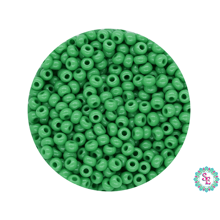 CHAQUIRA CHECA 10/0 (2MM) VERDE PAQUETE X 20 GRAMOS (2020 UND APROX) 1