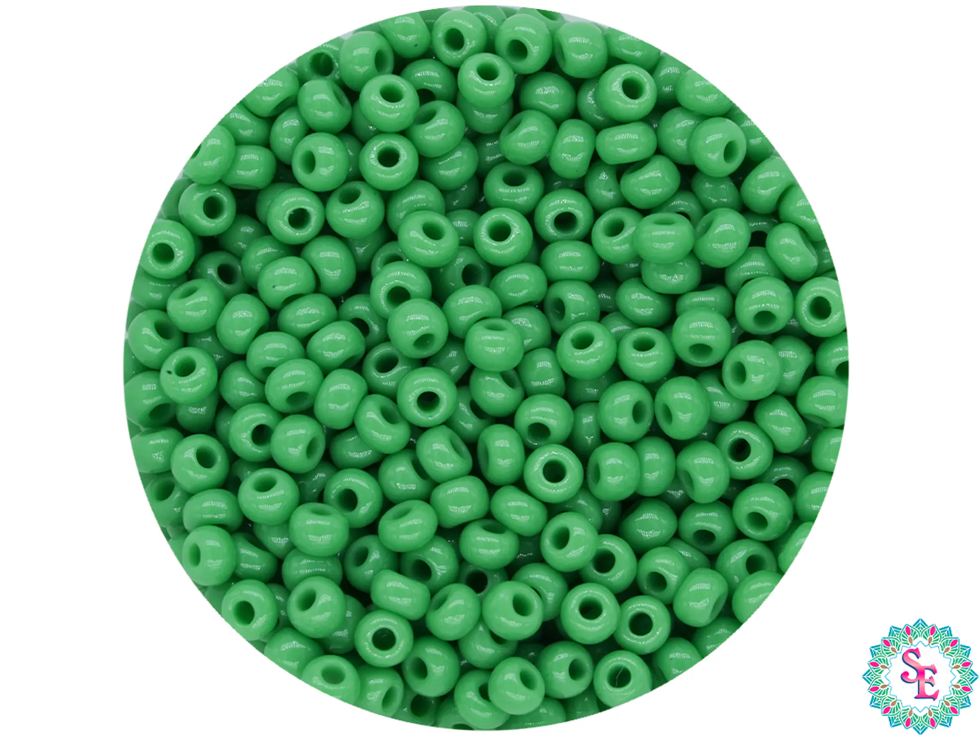 CZECH BEADS 10/0 (2MM) GREEN PACKAGE X 20 GRAMS (2020 UND APPROX) 1