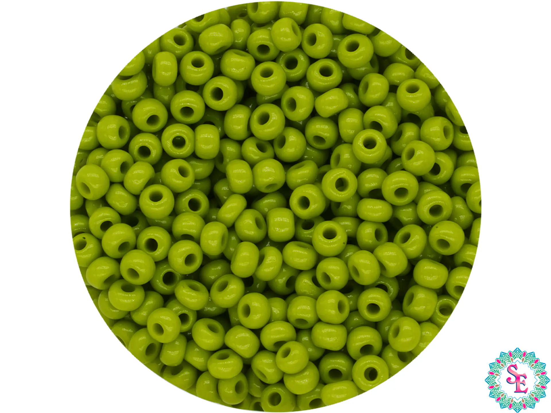 CHAQUIRA CHECA 10/0 (2MM) VERDE OLIVA  PAQUETE X 20 GRAMOS (2020 UND APROX) 1