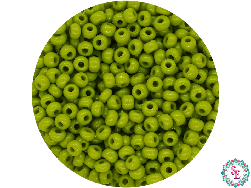 CHAQUIRA CHECA 10/0 (2MM) VERDE OLIVA  PAQUETE X 20 GRAMOS (2020 UND APROX) 1