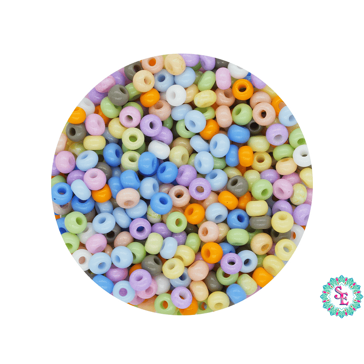 CZECH BEADS 10/0 (2MM) PASTEL MIX X 20 GRAMS (2020 UND APPROX) 1