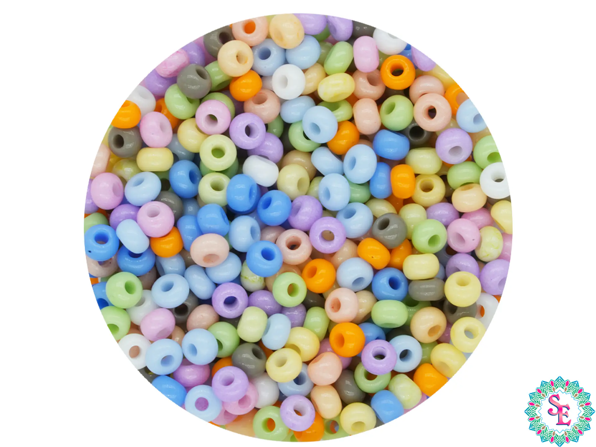 CHAQUIRA CHECA 10/0 (2MM) MIX PASTEL X 20 GRAMOS (2020 UND APROX) 1