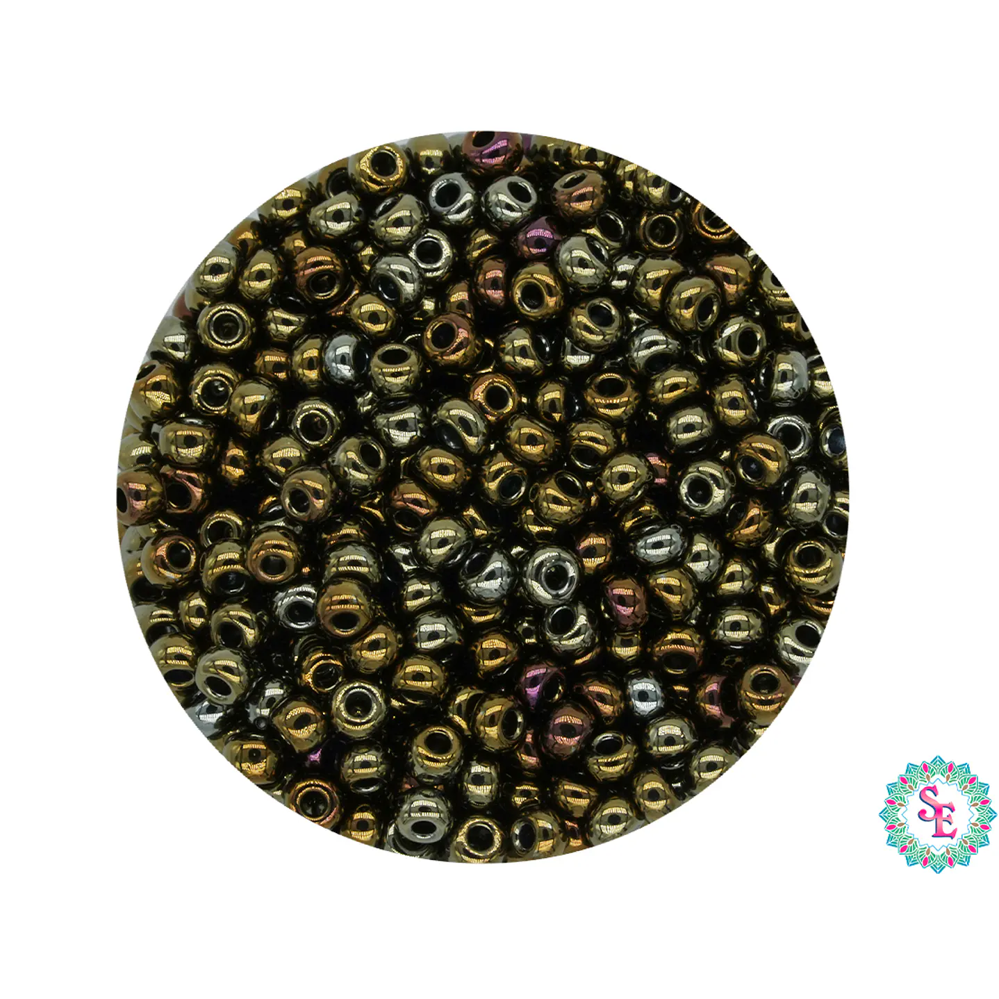 CZECH BEADS 10/0 (2MM) IRIZED BROWN X 20 GRAMS (2020 UND APPROX) 1