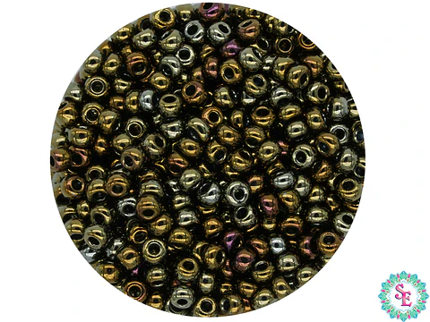 CHAQUIRA CHECA 10/0 (2MM) CAFE IRIZADO X 20 GRAMOS (2020 UND APROX)